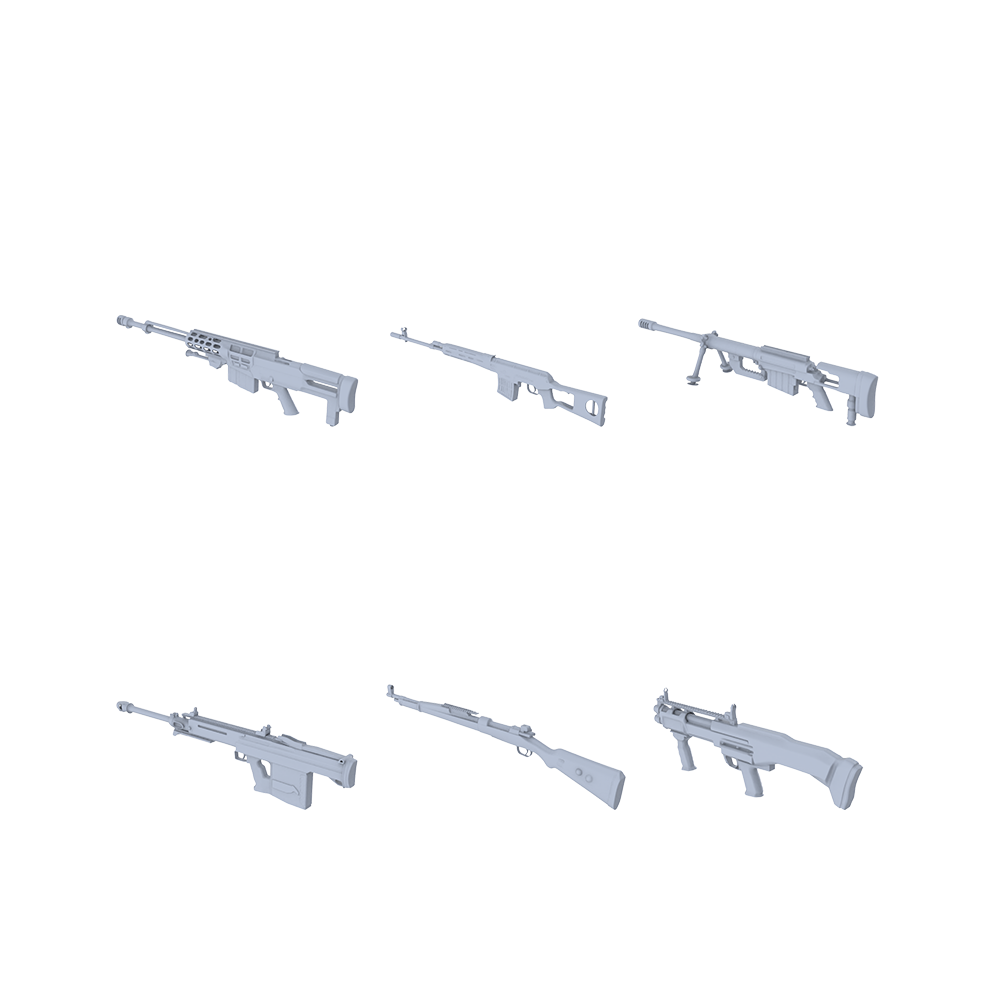 MRY-SFW LYGS006 Modern Counter-Terrorism Task Force Props - 6 Sniper/DMR Set