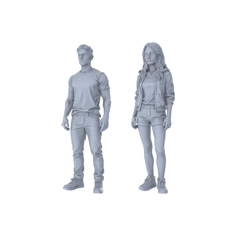 Yao's Studio LYTR347  Sexy Flight Attendant Hexad Resin Miniature Model 6-Figure Set, Unpainted Uniform Seduction Figures, DIY Painting Scene Decoration Miniatures Diorama Resin Figures