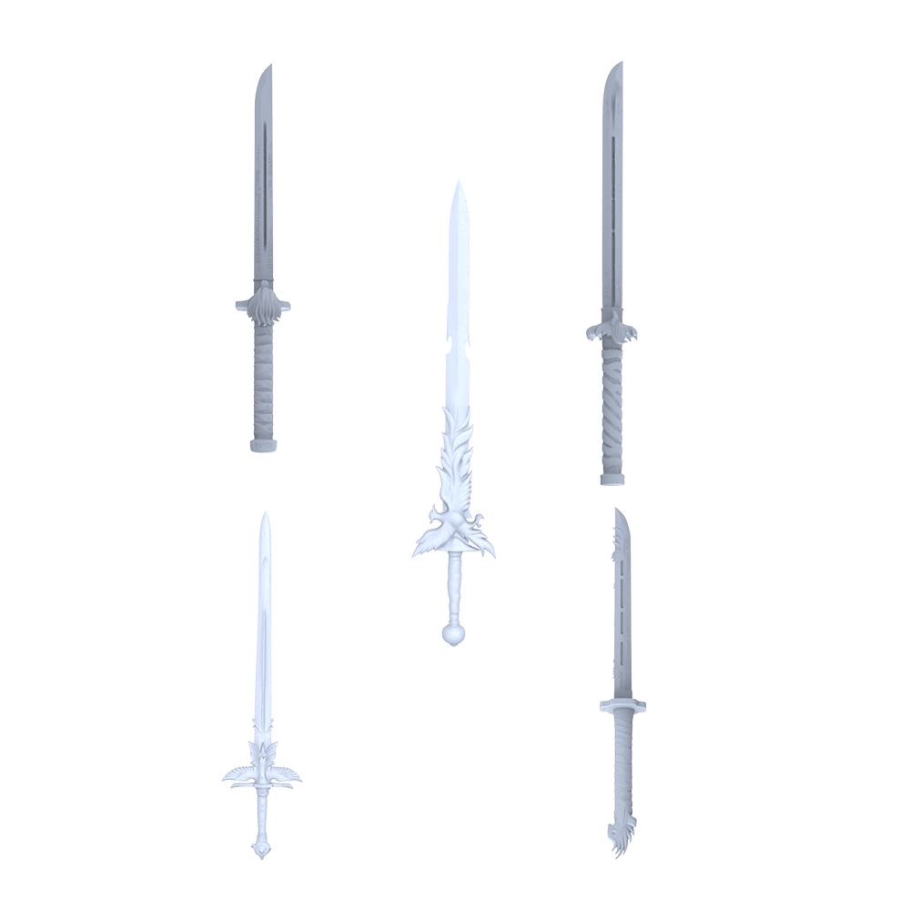 MRY-SFW LYGS382 Modern Feather Knight Sword 5 pcs
