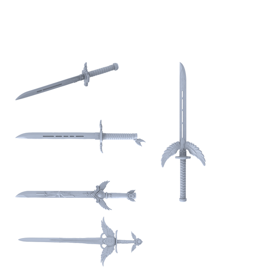 MRY-SFW LYGS375 Modern Wing Pattern Knight Sword 5 pcs