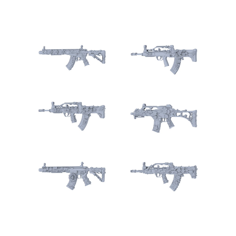 MRY-SFW LYGS252 Floral Forest Spirit Series - 6-Piece Tactical Assault Rifle Set Modified with Nature Elements