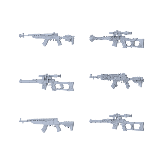 MRY-SFW LYGS187 Blooming AK & Sniper-Themed Modified AK & Sniper Rifle Set - 6 Gentle Fantasy Variants (Untextured)