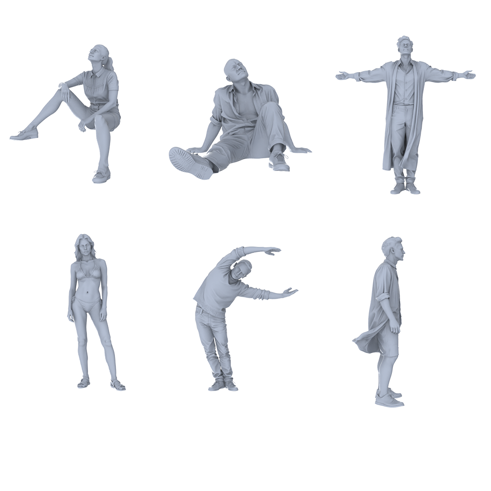 MRY-SFW LYTR720 Modern Multi-scene Figure 6 pcs Miniature Car Diorama Figures Scene Props Accessories Resin