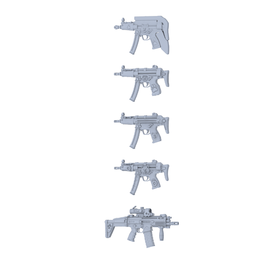 MRY-SFW LYGS299 Gear Rage Series - 5-Piece Sci-Fi Submachine Gun Set Modified with Mechanical Gear Elements