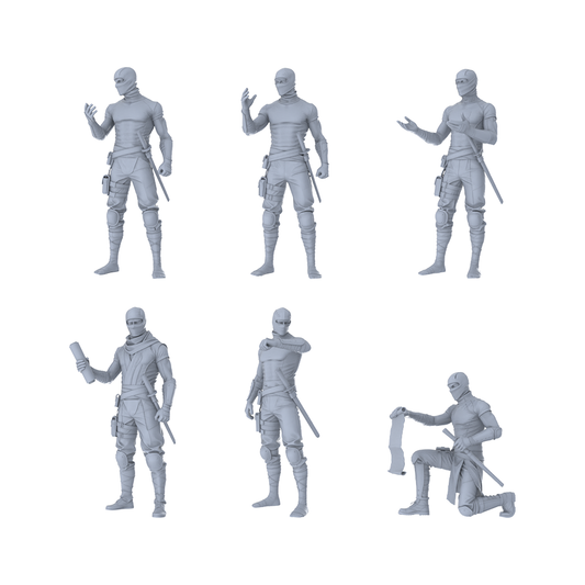 MRY-SFW LYGR209 Ninja daily action war flag resin white mold theme war game miniature soldier scene figure hand model hand painting