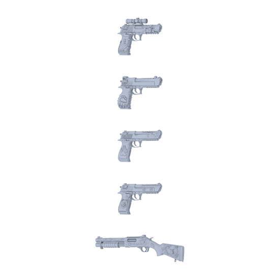MRY-SFW LYGS295 Bear Claw Series - 5-Piece Classic Pistol Set Modified with Bear Paw Pattern Elements