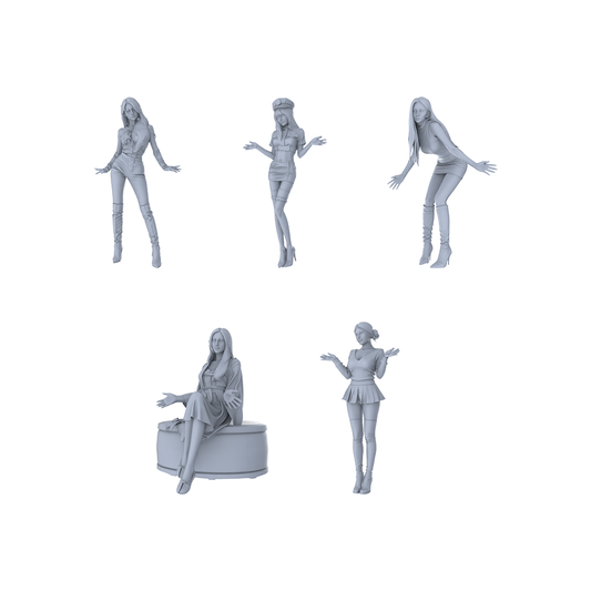 MRY-SFW LYGR180 Beauty 8Female Warrior Chess Resin White Model War Game Miniature Soldier Scene Character Figure Hand Painted