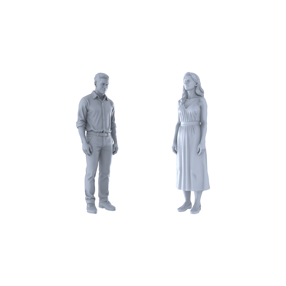 Yao's Studio LYTR339 Unpainted Miniature 6-Piece Urban Figures Set, Perfect for City Sandtable & Hobby Miniatures Diorama Resin Figures