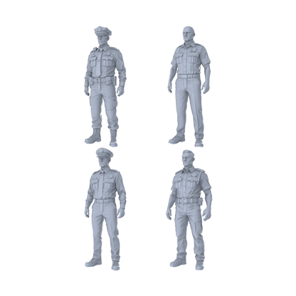 MRY-SFW LYTR367  Police Officers 4-Pack, Ideal, Tabletop Games Painting Miniature Car Diorama Figures Scene Props Accessories Resin
