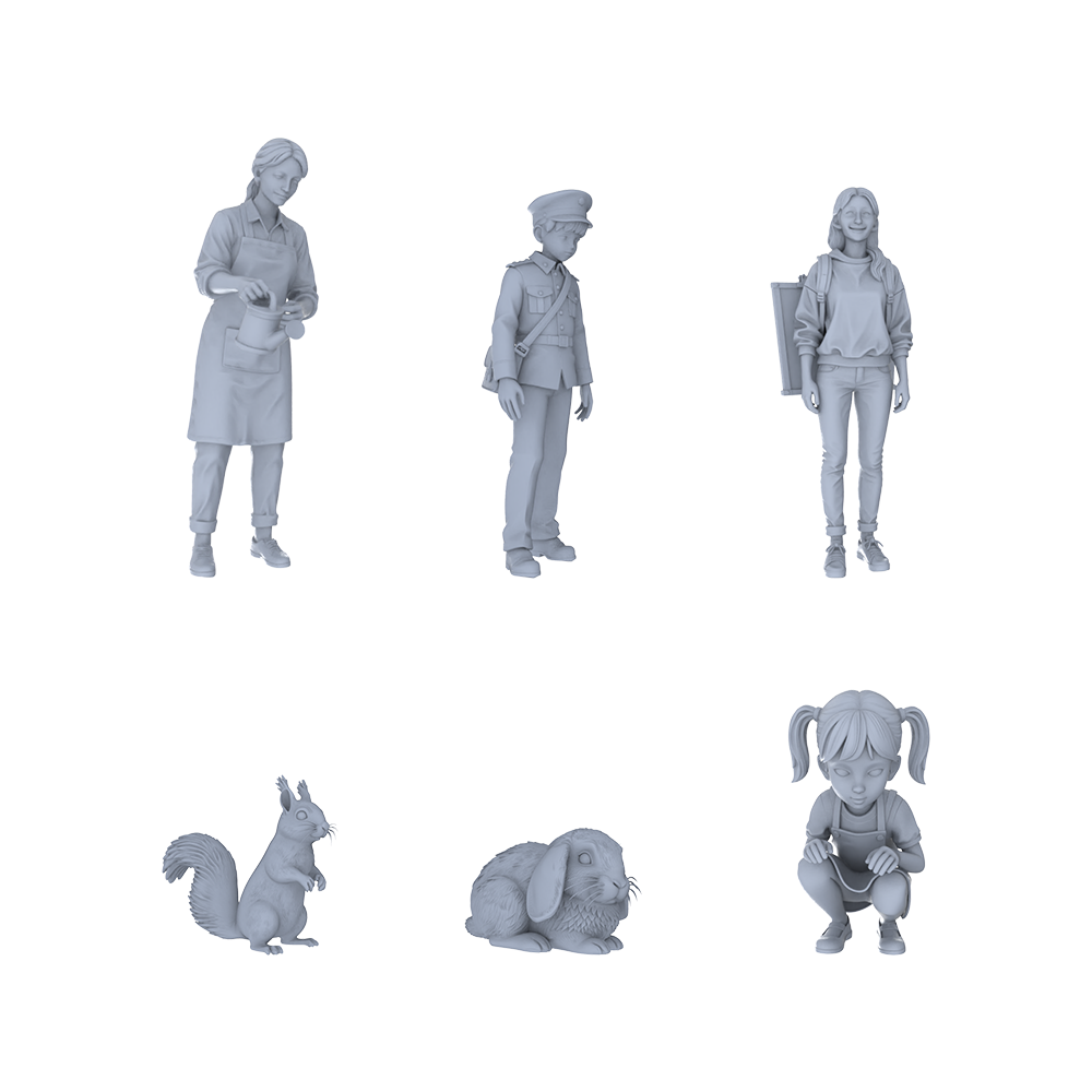Yao's Studio LYTR169 Mahjong Scene Seated Characters Resin Miniature Model 6-Figure Set, Unpainted Chess And Card Leisure Figures, DIY Painting Scene Decoration Miniatures Diorama Resin Figures