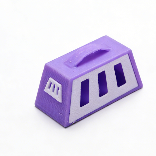 RHF338 2-Piece Pet Habitat Set: Double-Platform Hideout & Pet Toilet Dreamy Pure Purple Pet Landscape 2-Piece Set