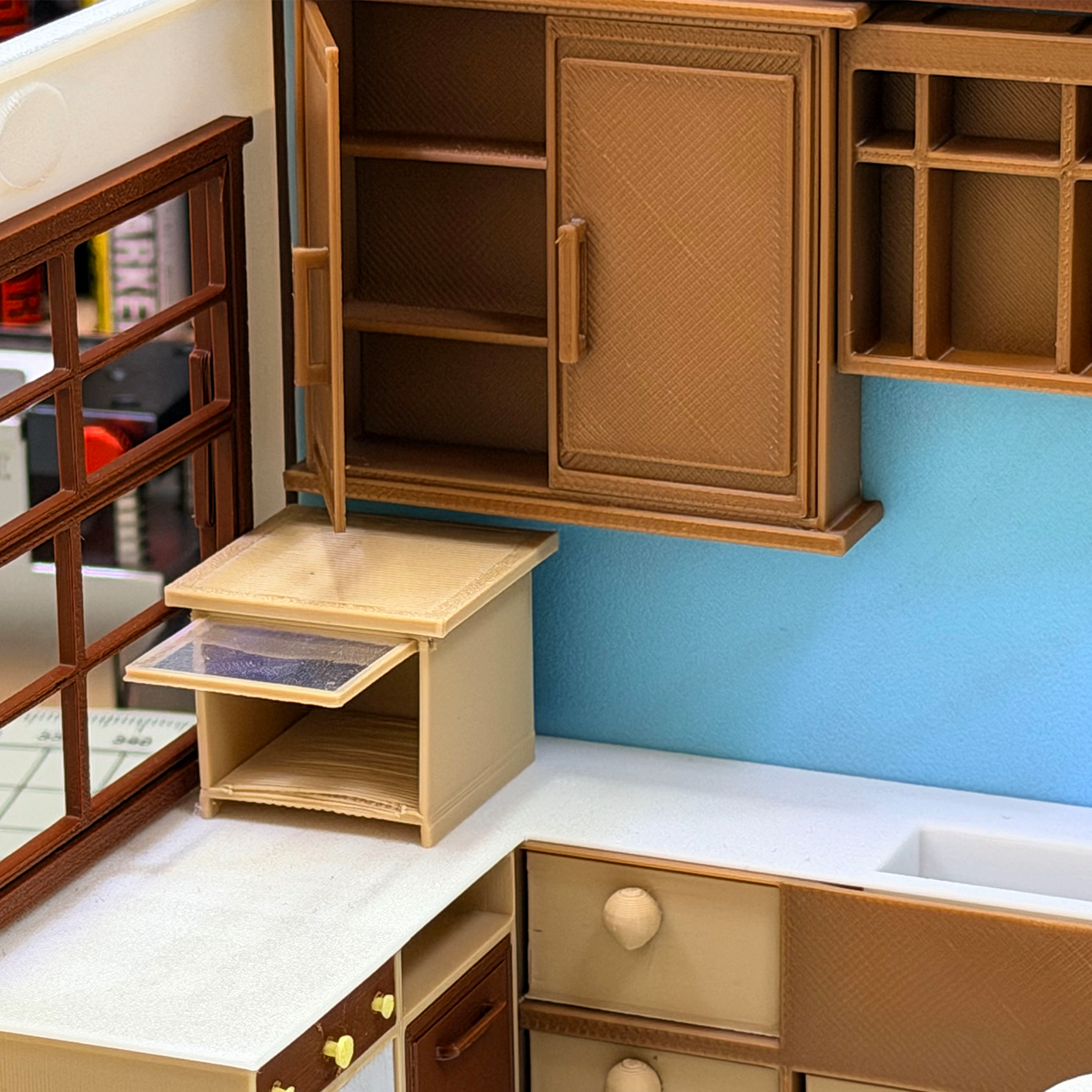 RHF277 Folding Cabinet Foldable Single-Door Display CabinetFood Toy Accessories Dollhouse AccessoriesShop Scene Props