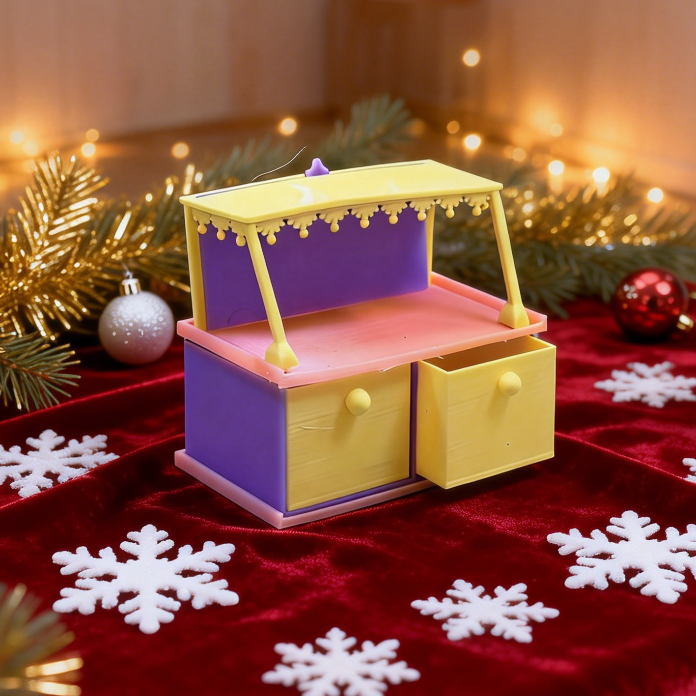 RHF297 Mini Counter Storage Cabinet Original Star Purple Dreamy Mini Counter Storage Cabinet Miniature Scene Mode