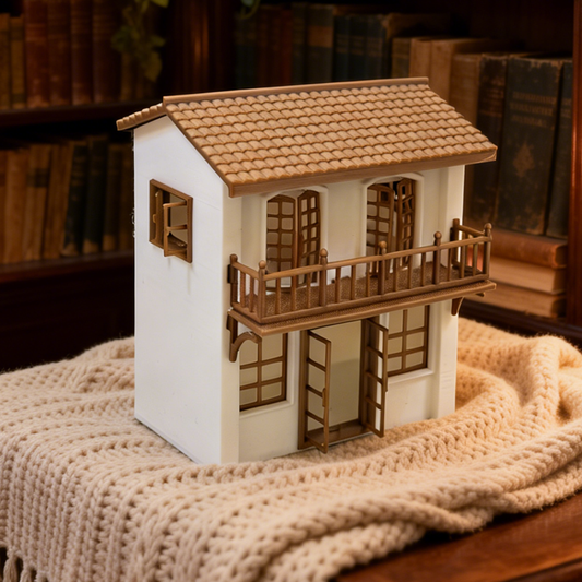 RHF285 Milky White Retro-style Miniature House Milky White R – LCD 3D printed resin model kit, image 1