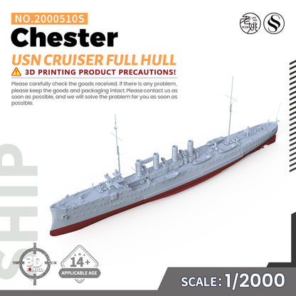 SSMODEL 510S Military Warship Model Kit US Navy Chester Protected Cruiser