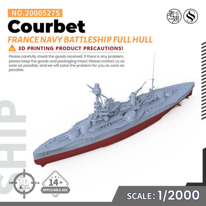 SSMODEL 527S Military Warship Model Kit France Navy Courbet Battleship