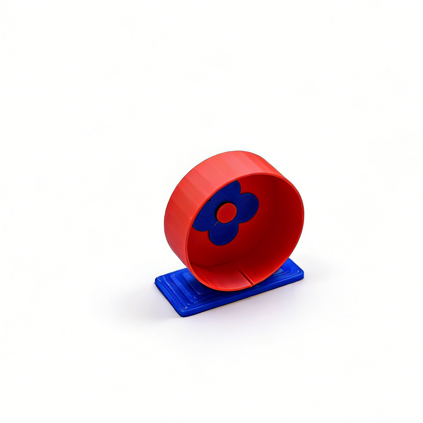 RHF331 Pet Toy 3-Piece SetExercise Wheel, Food Bowl with Storage & Food Dispenser Toy Playful Red & Blue Pet Toy 3-Piece Set