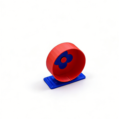 RHF331 Pet Toy 3-Piece SetExercise Wheel, Food Bowl with Storage & Food Dispenser Toy Playful Red & Blue Pet Toy 3-Piece Set