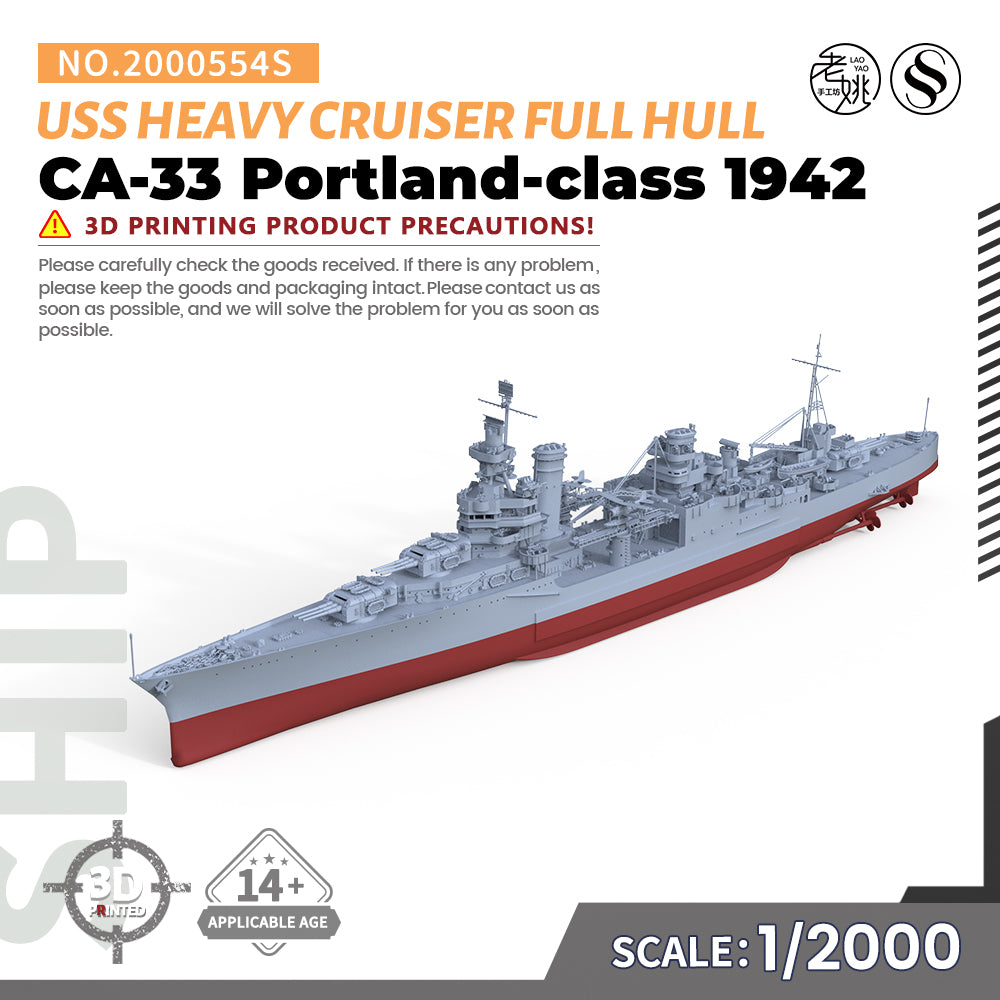 SSMODEL 554S Military Warship Model Kit US Navy Portland Class Heavy Cruiser 1942 CA-33