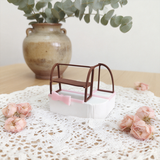 RHF329 Bowknot Dessert Display Cabinet Pink White & Brown Contrast Color Bow Dessert Display Case Miniature Scene Model