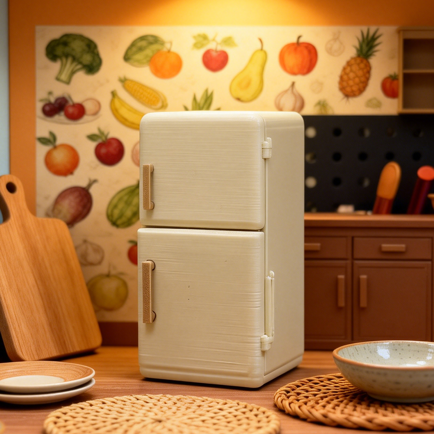 RHF276 Refrigerated Freezer Double-door Refrigerated FreezerFood Toy Accessories Dollhouse AccessoriesShop Scene Props