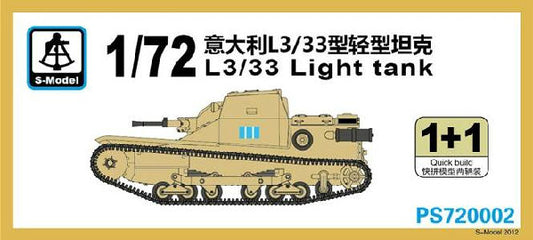 S-Model PS720002 1/72 Italian L3/33 Light Tank 1+1 Plastic Model Kit