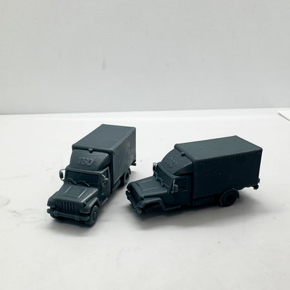 LYTS164 3D Printed Jeep Box Truck Miniature Model Retro Off Road Transport Vehicle Decor for Dioramas Collection Displays