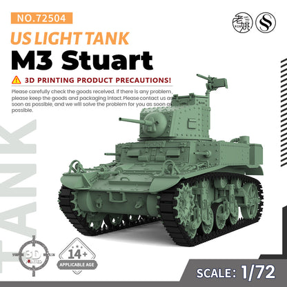 SSMODEL 504 Military Armoured Model Kit US M3 Light Tank