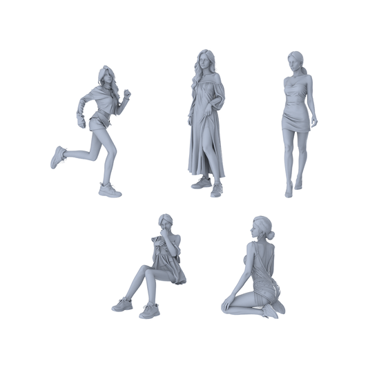 MRY-SFW LYGR174 Beauty 3 Female Warrior Chess Resin White Model War Game Miniature Soldier Scene Character Figure Hand Painted