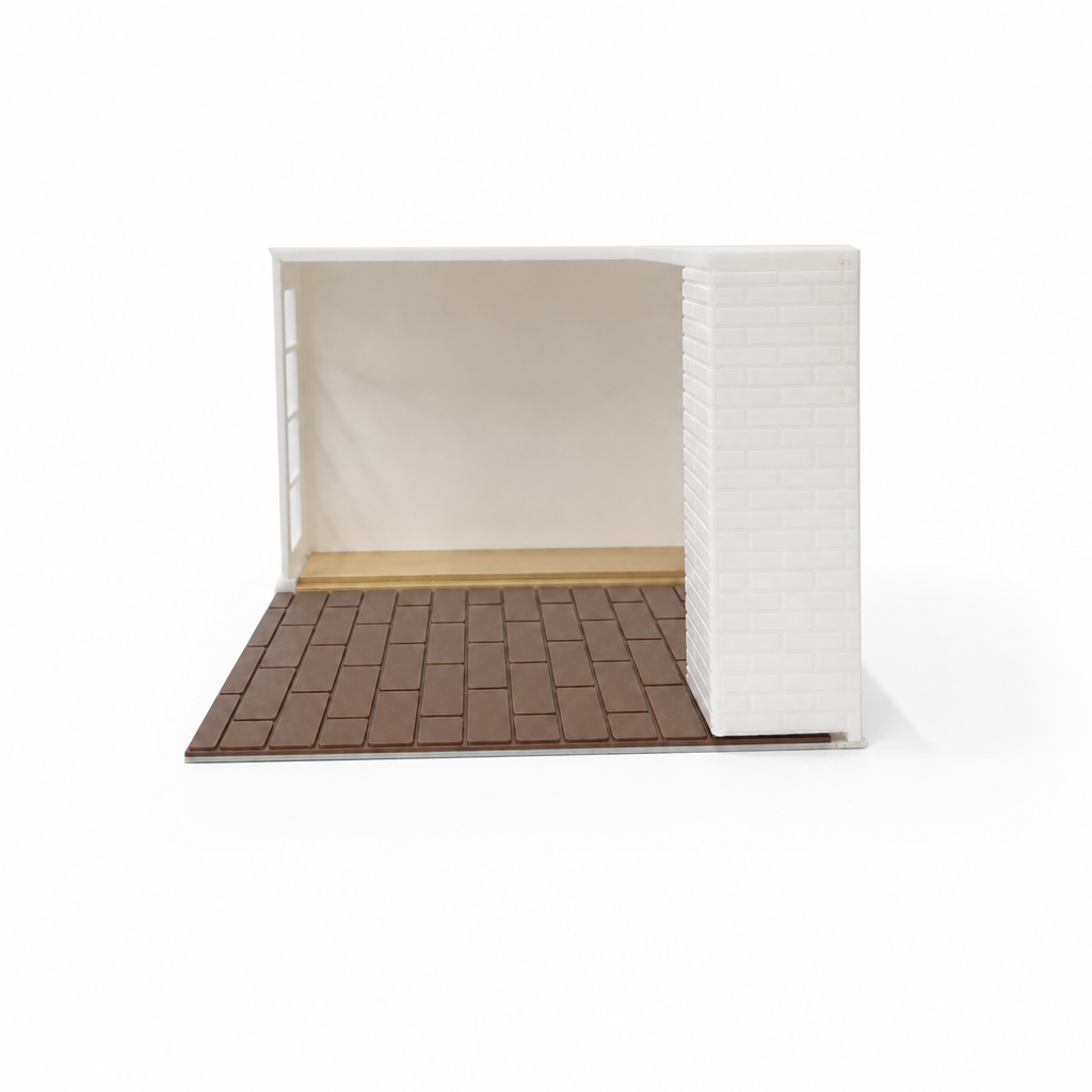 RHF0406 Modern Indoor Scene Frame, Universal Base for Action Figures Desktop Ornament Creative DIY Hut Dollhouse Background House Model Home Background Miniature Model