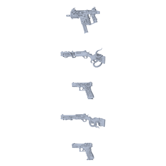 MRY-SFW LYGS314 Cthulhu Totem Series - 5-Piece Sci-Fi Multi-Gun Set Modified with Tentacle Wrapping & Mechanical Elements