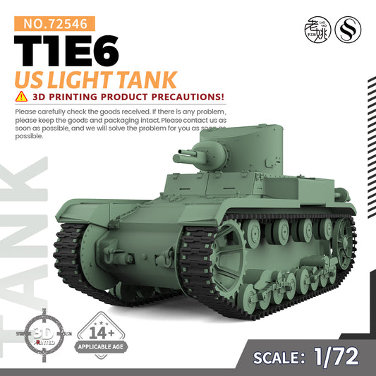 SSMODEL 546 Military Armoured Model Kit US T1E6 Light Tank