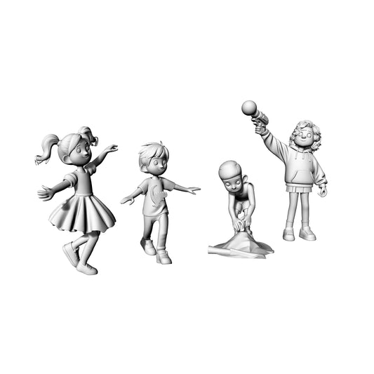 Yao's Studio LYTR077  Cute Playground Kids 3D Print Model Set | DIY Figurines for Desk Decor & Gifts 1set