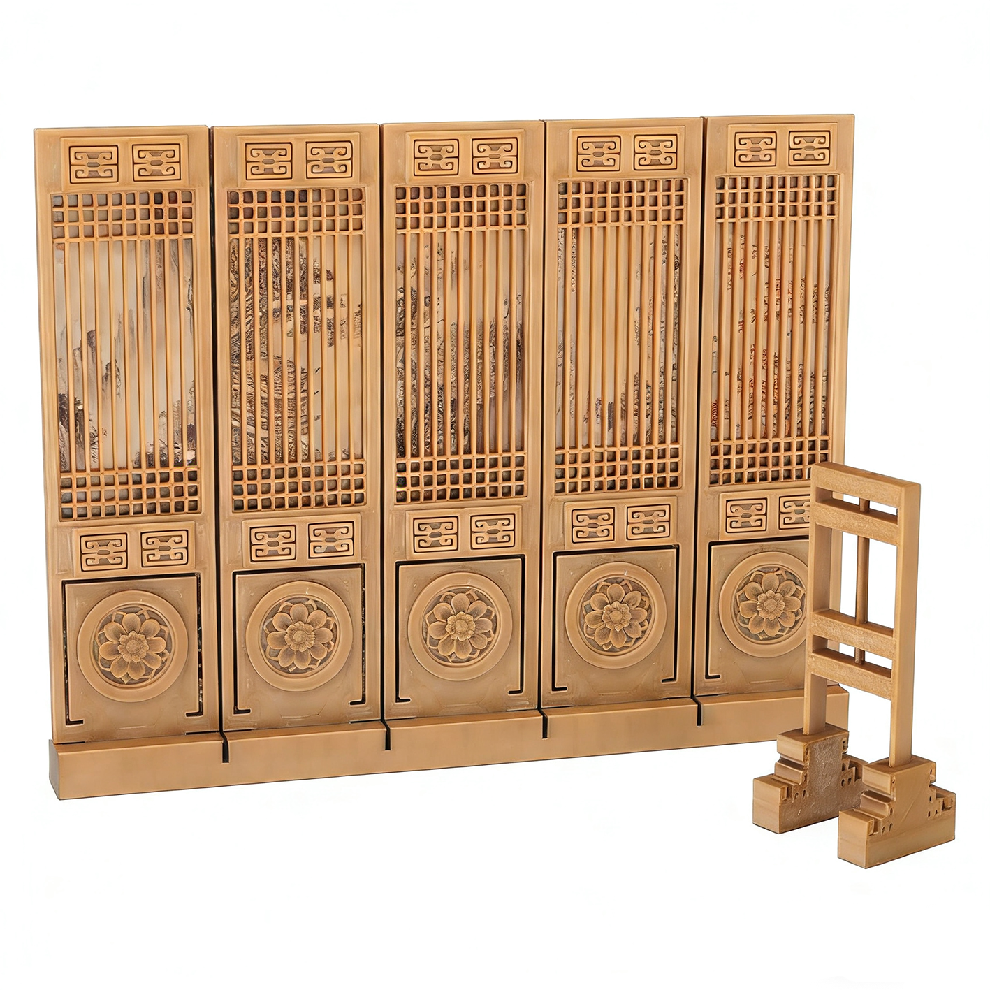 RHF225 Ancient-Style Screen Dividers & Palace Lanterns 3D Printing DIY Miniature Scenes Dollhouse Creative Ornaments Desktop Scenes Mini Models Scale BJD & OB Dolls Ancient-Style Screen Dividers & Palace Lanterns