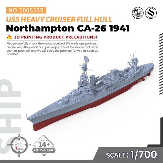 SSMODEL 553S Military Warship Model Kit US Navy Northampton Heavy Cruiser CA-26