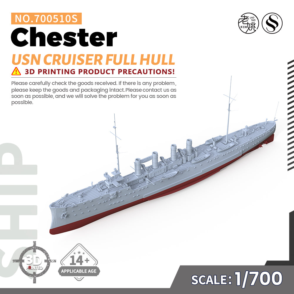 SSMODEL 510S Military Warship Model Kit US Navy Chester Protected Cruiser