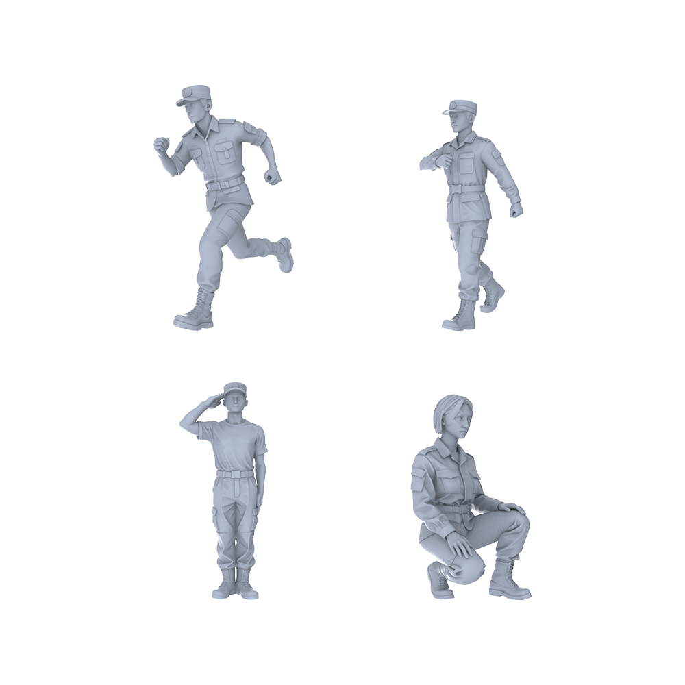 Yao's Studio LYTR139  Modern Urban Youth Outing Scene Resin Miniature Model 2-Figure Set - Casual Youth Figures Unpainted DIY Model Painting Urban Scene Decor 1set