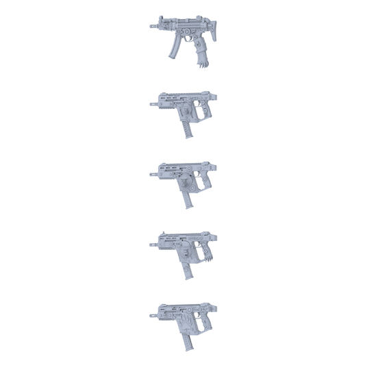 MRY-SFW LYGS298 Gear Mecha Series - 5-Piece Sci-Fi Submachine Gun Set Modified with Mechanical Gear Elements