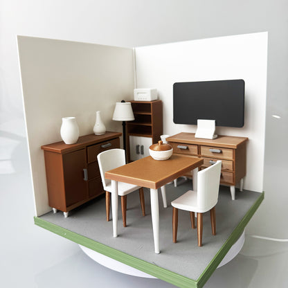 RHF121024 Drawing Room 3D Printing DIY Miniature Scenes Dollhouse Frame Creative Decorations Desktop Scenarios Mini Models