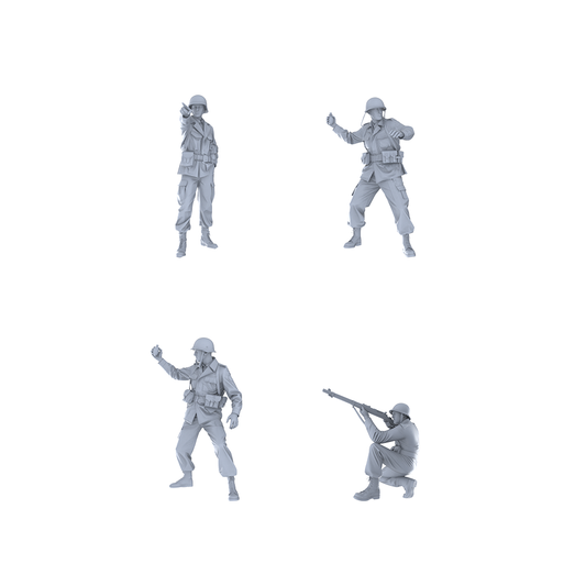 MRY-SFW LYGR188 WWII US Army Combat Wargame Resin Blank Model Miniature Scene Figure Hand Model Hand Painted