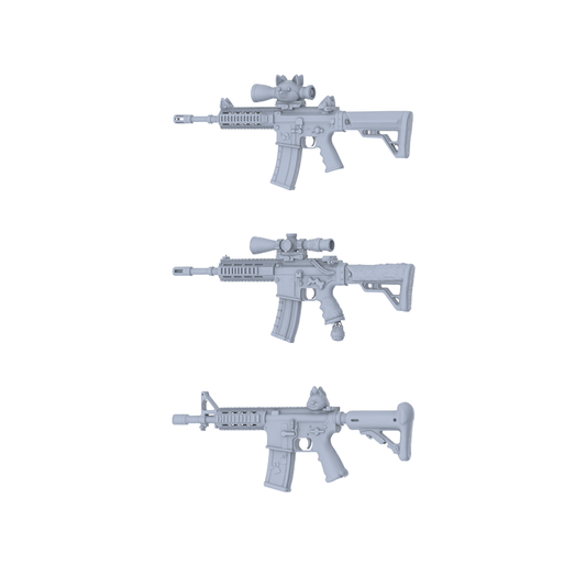 MRY-SFW LYGS159 Cute Cat Fantasy Modified AR Rifle 3D Models - 3 Piece Untextured Set