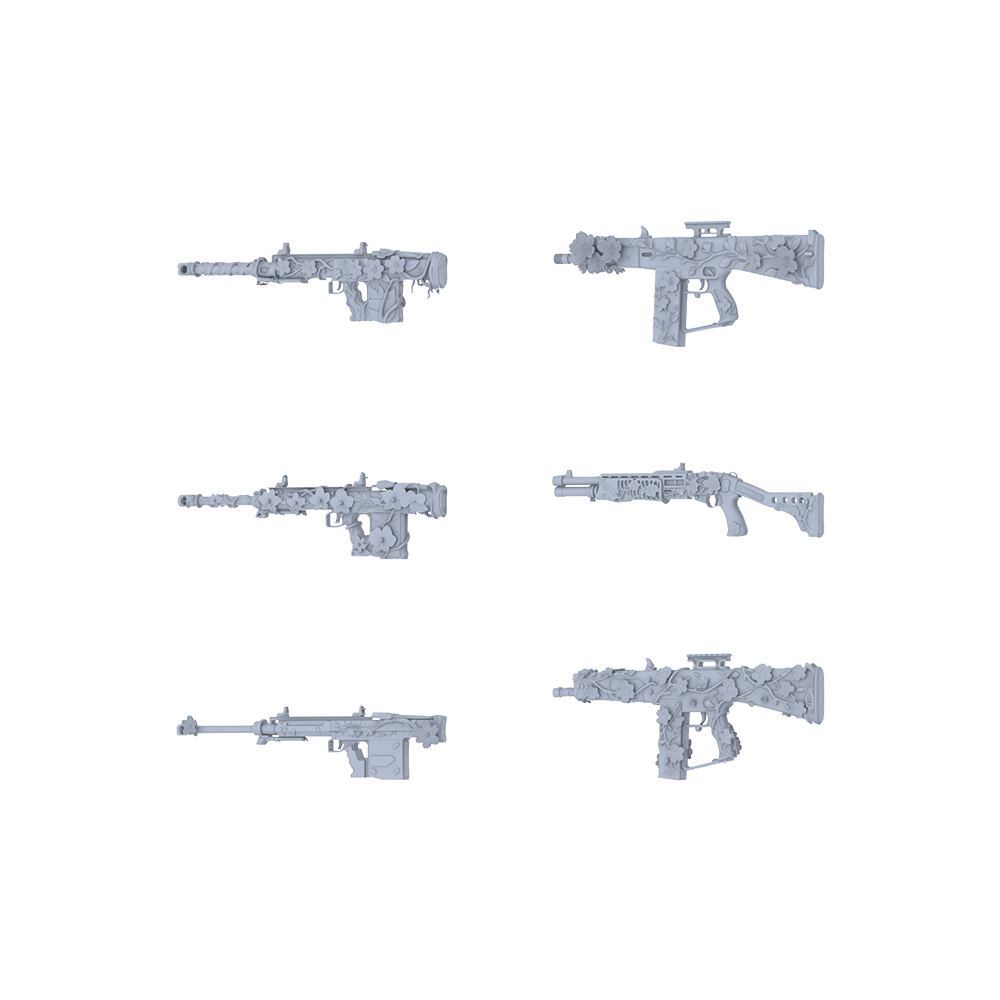MRY-SFW LYGS239 All-in-One Floral Frontier-Themed Modified Tactical Firearm Set - 6 Romantic Fantasy Variants