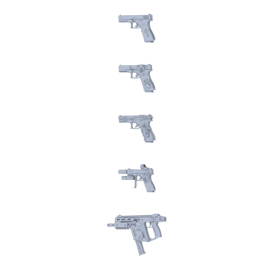 MRY-SFW LYGS297 Bear Claw Totem Series - 5-Piece Tactical Pistol Set Modified with Bear Paw Pattern Elements
