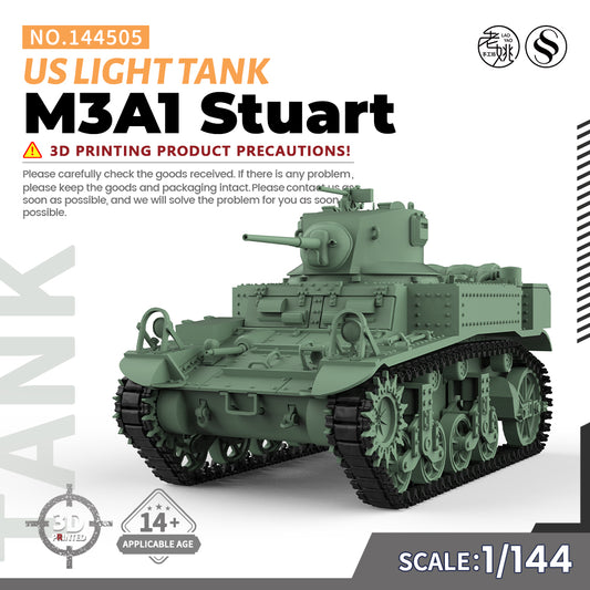 SSMODEL 144505 1/144 Military Model Kit US M3A1 Stuart Light Tank V1.7