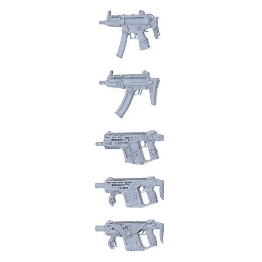 MRY-SFW LYGS154 Warhawk Fantasy Modified Tactical Gun 3D Models - 5 Piece Untextured Set