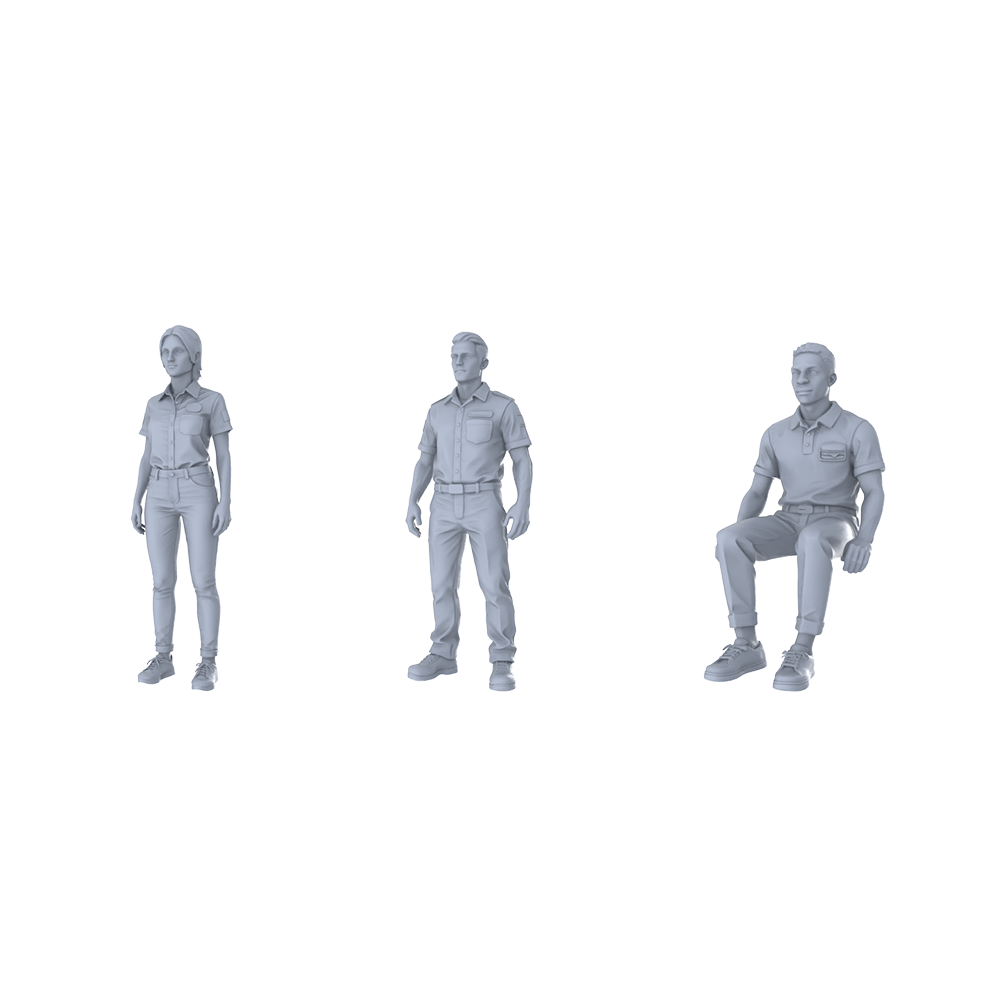 Yao's Studio LYTR307 Unpainted Casual Figures Miniatures 3-Pack | For Diorama, Hobby Painting & Scene Props Miniatures Diorama Resin Figures