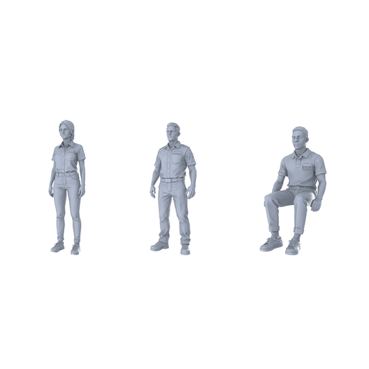 Yao's Studio LYTR307 Unpainted Casual Figures Miniatures 3-Pack | For Diorama, Hobby Painting & Scene Props Miniatures Diorama Resin Figures