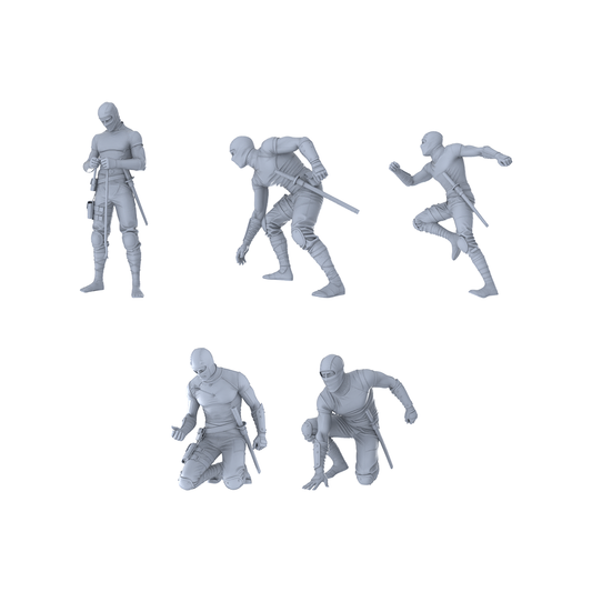 MRY-SFW LYGR210 Ninja fighting action war flag resin white mold theme war game miniature soldier scene figure hand model hand painting
