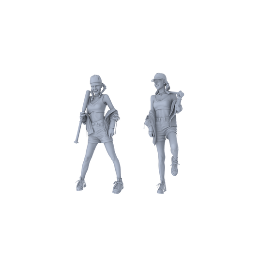 MRY-SFW LYTR451 Streetball Duo Set? 2 Female Batter. Dynamic poses perfect urban sports dioramas and vibrant scenes. Miniature Car Diorama Figures Scene Props Accessories Resin