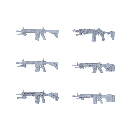 MRY-SFW LYGS184 Blooming M4-Themed Modified M4 Assault Rifle Set - 6 Gentle Fantasy Variants (Untextured)